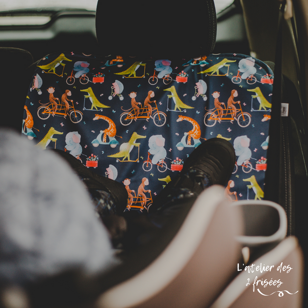 Protège siège de voiture - Animaux du cirque PRÉCOMMANDE (prêt mi-mai)