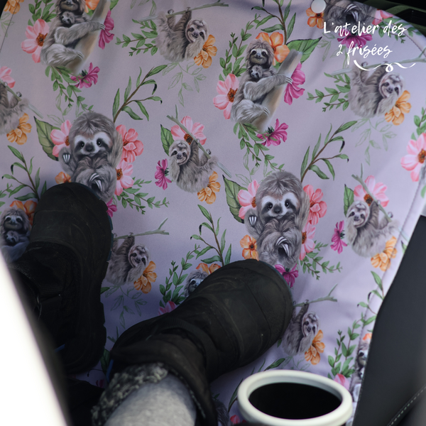 Car Seat Protector - Little sloths PRE ORDER (ready by mid-May)