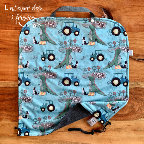 Car Seat Protector - Blue Space Dinosaurs