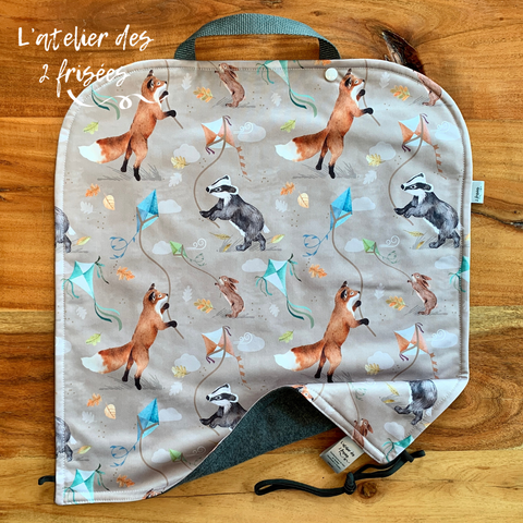 Car Seat Protector - Blue Space Dinosaurs