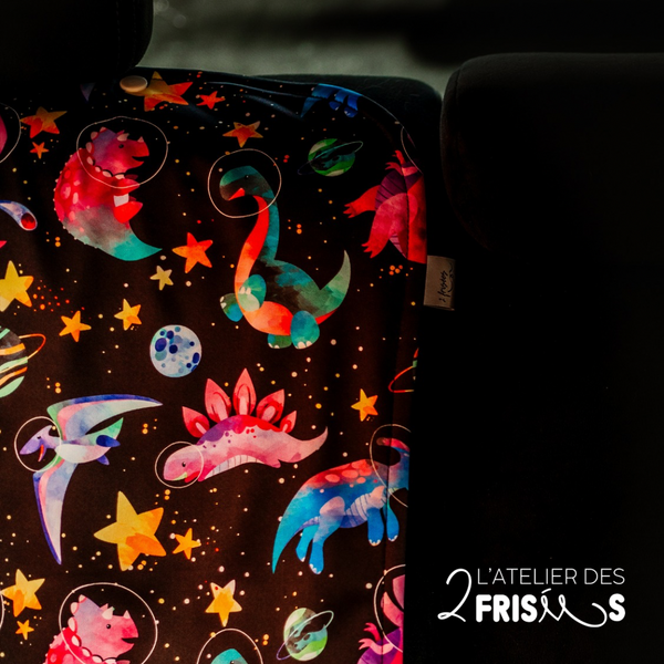 Car Seat Protector - Pink space dinosaurs