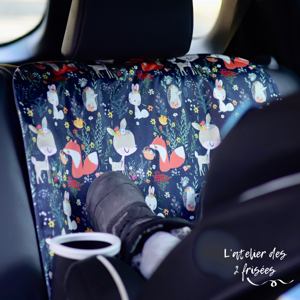 Car Seat Protector Animals of the flower forest L atelier des 2 frisees