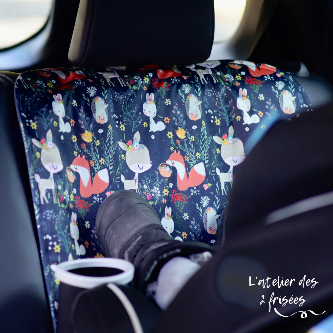 Car Seat Protector - Animals of the flower forest