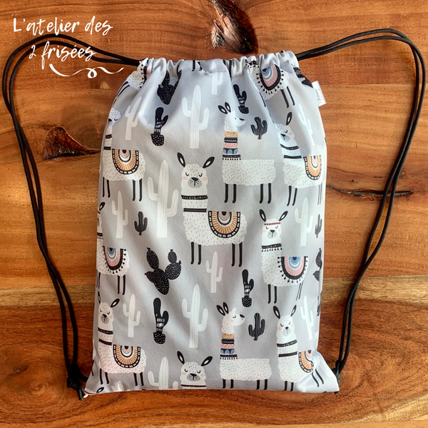 Waterproof backpack - Gray lamas