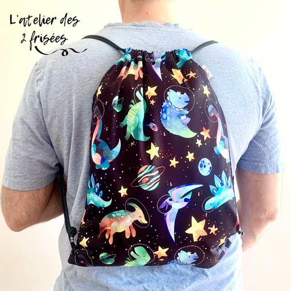 Sac à dos imperméable -   Dinosaures de l’espace bleu