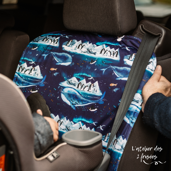 Car Seat Protector - Blue Space Dinosaurs