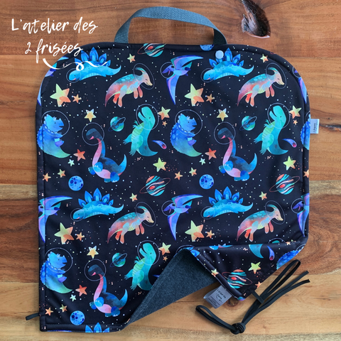 Car Seat Protector - Blue Space Dinosaurs