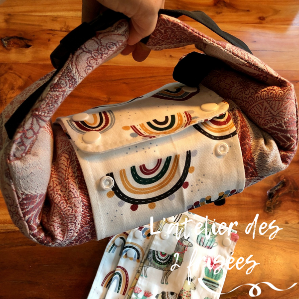 Baby carrier storage - Blue lines