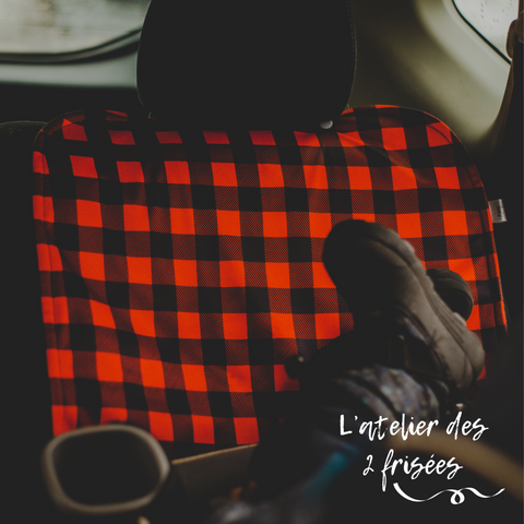 Protège siège de voiture - Carreaux rouges