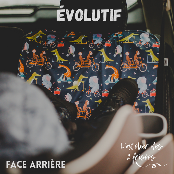 Protège siège de voiture - Animaux de la forêt (fond bleu)