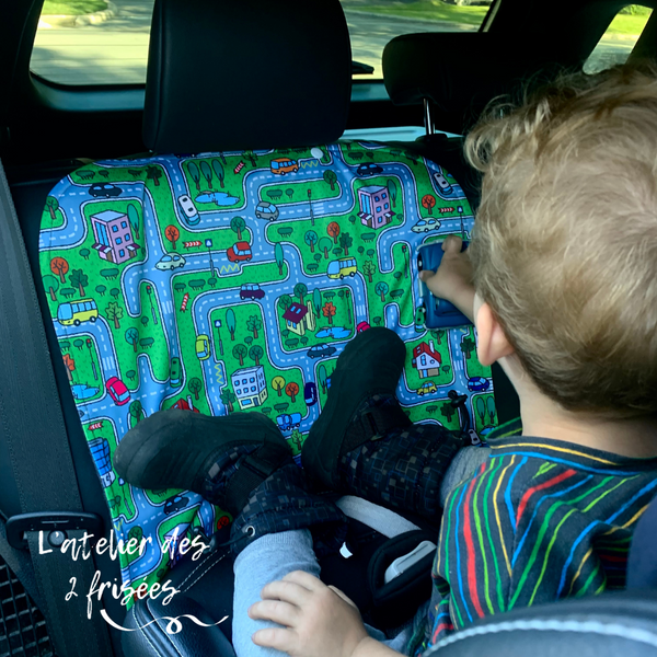 Car Seat Protector - Blue Space Dinosaurs